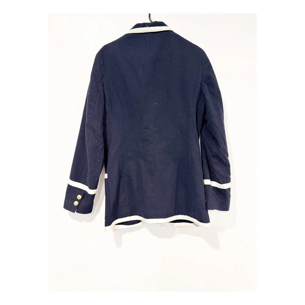 Rowing Blazers x Target Navy Blue Knit Blazer White Piping Gold Buttons Small
